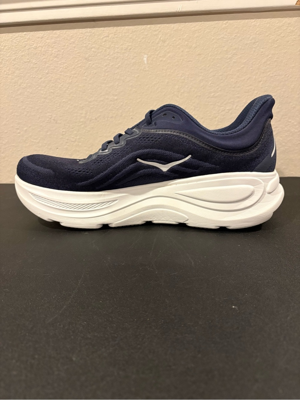 Hoka One One Bondi 9 Mens Size 12.5 EE Wide Blue White Running Shoes Sneakers - Picture 3 of 9
